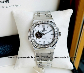 CARNIVAL OPEN HEART 8128G- Nam- Trắng - Máy cơ 