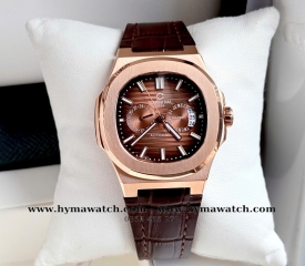 Carnival 8158G-Nam-Dây da-Màu Nâu-Máy Automatic   