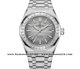 Carnival Nautilus 8107G - Dây Thép  - Màu trắng Máy Cơ (Automatic) 