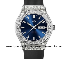 Carnival I&W 55851G - Nam - Thép bạc đính đá-Màu Xanh-Máy Cơ (Automatic)