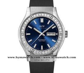 Carnival I&W 55851G - Nam - Thép bạc viền đá-Màu Xanh-Máy Cơ (Automatic) 