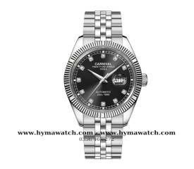 Đồng Hồ Nam Carnival 8131G-Bạc-Đen-Máy Automatic
