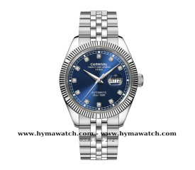 Đồng Hồ Nam Carnival 8131G - Bạc - Xanh dương - Máy Automatic