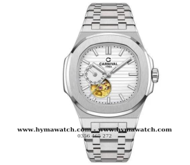 Carnival 8159G-Nam-DâyThép Bạc-Màu Trắng-Máy Automatic 