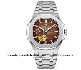 Carnival 8159G-Nam-Dây Thép Bạc-Màu Nâu-Máy Automatic  