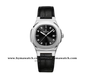  Carnival -8160L-Nữ-Dây da-Màu Đen-viềng bạc