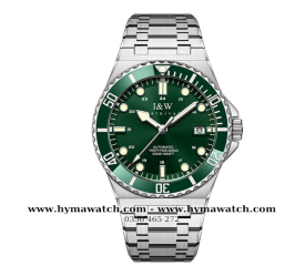  Đồng hồ Nam I&W Carnival 726G-Xanh lá - Máy Automatic 