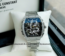  Bonest Gatti Ghost Dragon Star Silver - Máy Cơ (Automatic) Tặng kèm mô hình xe đua  