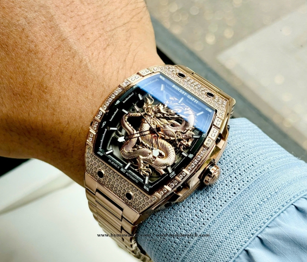  Bonest Gatti Ghost Dragon Star Gold - Máy Cơ (Automatic) Tặng kèm mô hình xe đua  