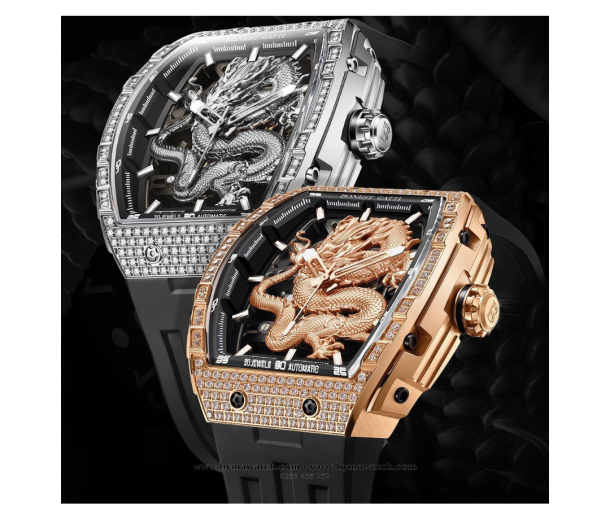 Bonest Gatti BG5606G Nam - Máy Cơ (Automatic) Phiên bản Rồng Đính Đá Tặng Kèm Mô Hình Xe Đua