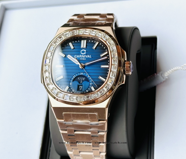 Carnival Nautilus Automatic 8110G Nam - Màu Vàng Xanh Navy