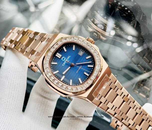  Carnival Nautilus Automatic 8108G - Nam -VH-X - Màu Vàng Xanh Navy