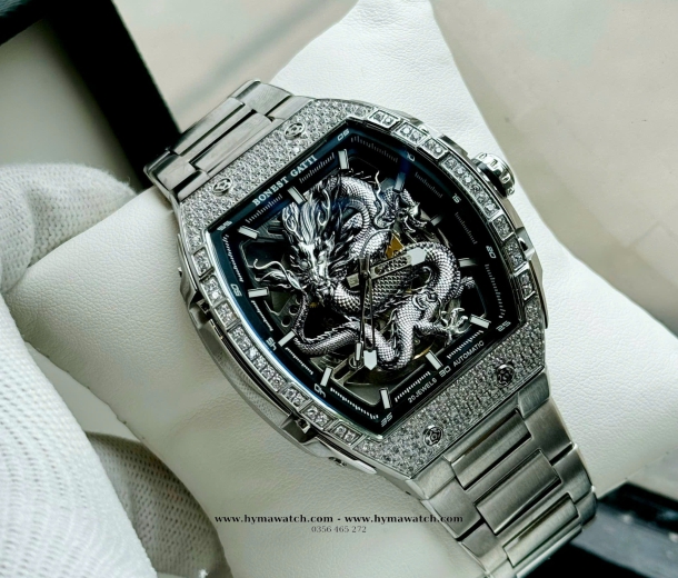  Bonest Gatti Ghost Dragon Star Silver - Máy Cơ (Automatic) Tặng kèm mô hình xe đua  