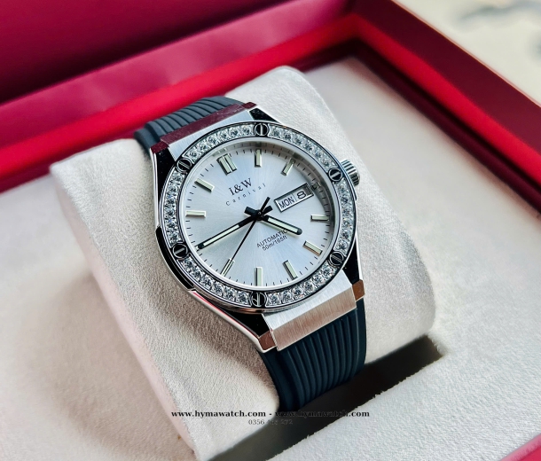 Carnival I&W 55851G - Nam - Thép bạc viền đá-Màu Trắng-Máy Cơ (Automatic)  