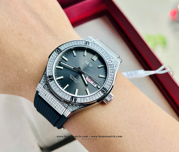 Carnival I&W 55851G - Nam - Thép bạc đính đá-Màu Xanh-Máy Cơ (Automatic) (1)