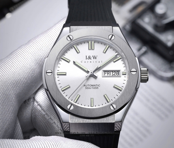 Carnival I&W 55851G - Nam - Thép bạc - Màu Trắng-Máy Cơ (Automatic)