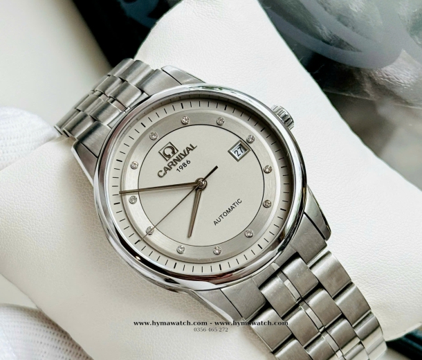  Đồng hồ Carnival 5668G Xám- Nam - Máy Automatic  