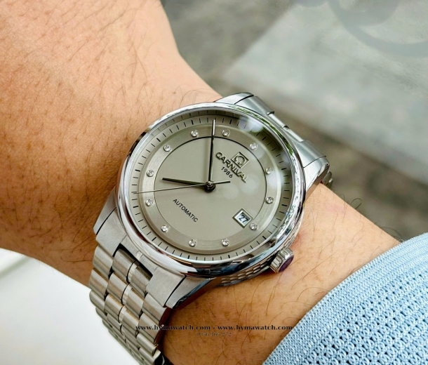  Đồng hồ Carnival 5668G Xám- Nam - Máy Automatic  