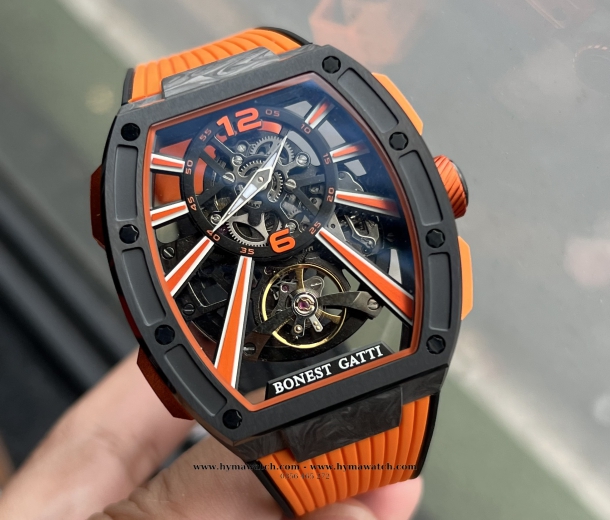  Bonest Gatti Carbon BG9950 Nam- Màu Cam - Máy Cơ (Automatic)