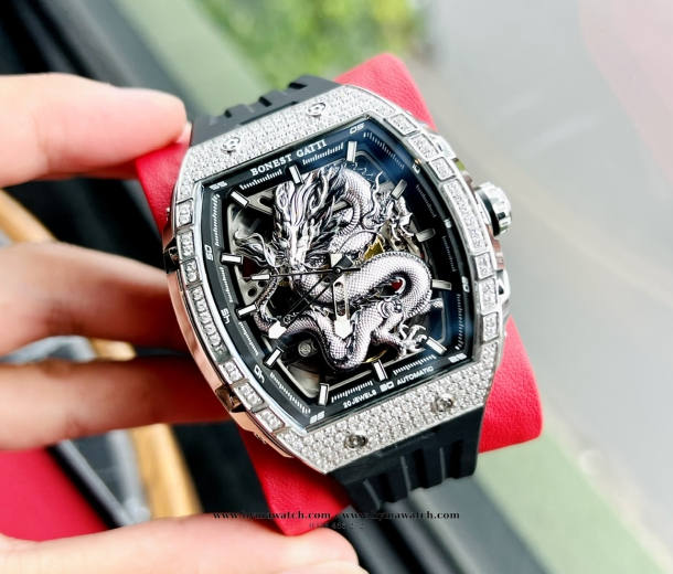 Bonest Gatti BG5606G Nam - Máy Cơ (Automatic) Phiên bản Rồng Đính Đá Tặng Kèm Mô Hình Xe Đua