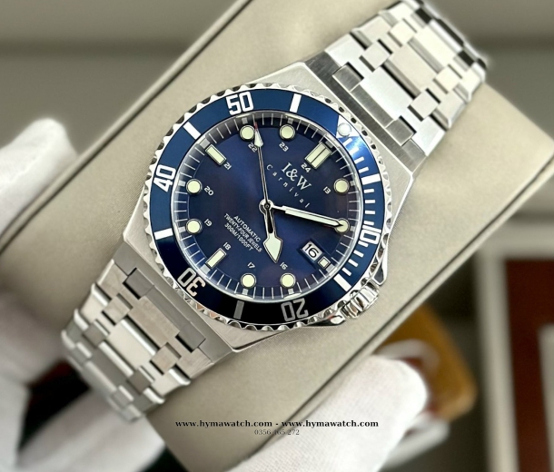  Đồng hồ Nam I&W Carnival 726G-Xanh - Máy Automatic 