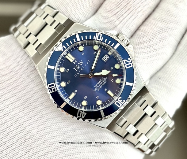  Đồng hồ Nam I&W Carnival 726G-Xanh - Máy Automatic 