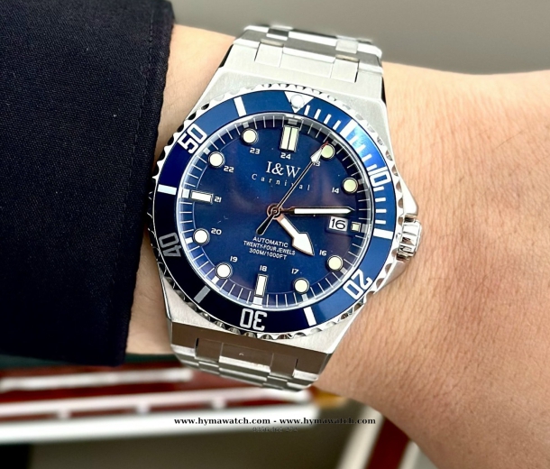  Đồng hồ Nam I&W Carnival 726G-Xanh - Máy Automatic 