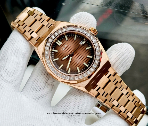 Carnival I&W 733G -  Nam -Vàng Rose-Nâu Máy Cơ (Automatic)
