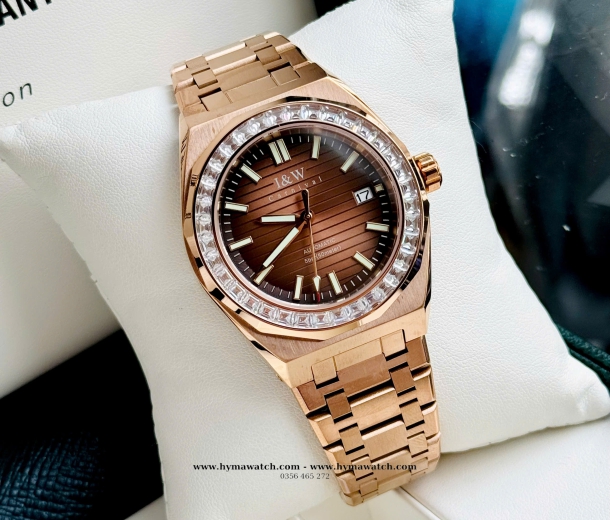 Carnival I&W 733G -  Nam -Vàng Rose-Nâu Máy Cơ (Automatic)