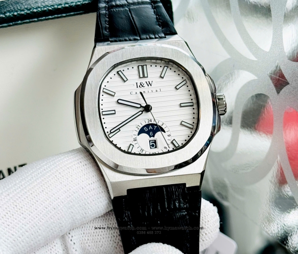 Carnival I&W 735G - Nam - Dây da-Màu Trắng-Máy Cơ (Automatic) 