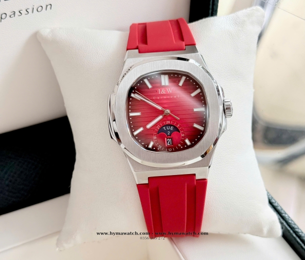 Carnival I&W 735G - Nam - Dây cao su-Màu Đỏ-Máy Cơ (Automatic) 