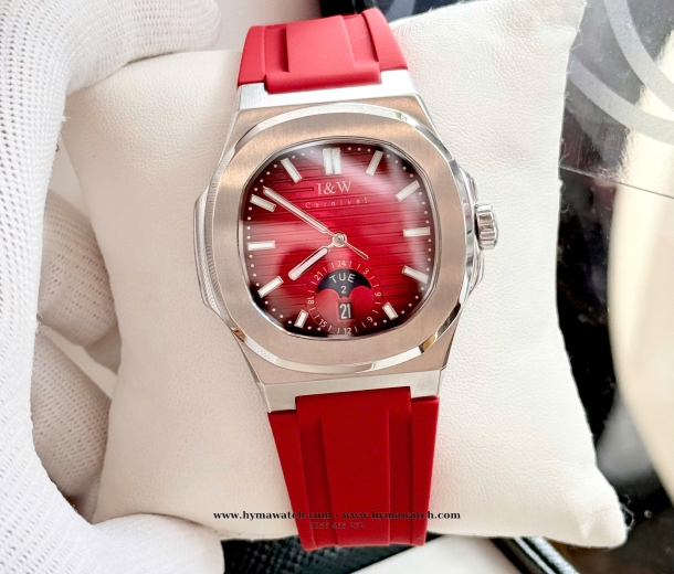 Carnival I&W 735G - Nam - Dây cao su-Màu Đỏ-Máy Cơ (Automatic) 