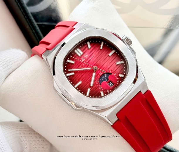 Carnival I&W 735G - Nam - Dây cao su-Màu Đỏ-Máy Cơ (Automatic) 