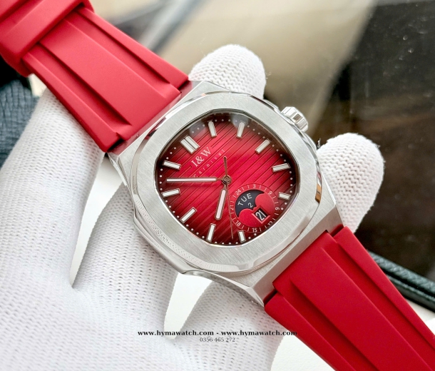 Carnival I&W 735G - Nam - Dây cao su-Màu Đỏ-Máy Cơ (Automatic) 