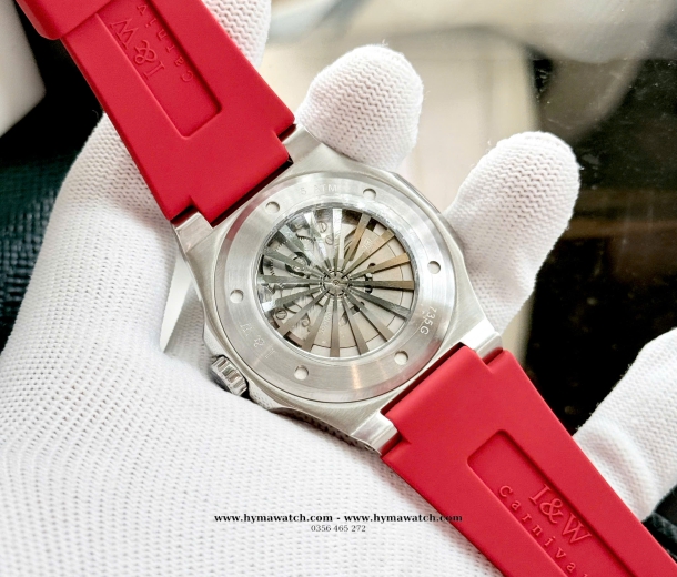 Carnival I&W 735G - Nam - Dây cao su-Màu Đỏ-Máy Cơ (Automatic) 