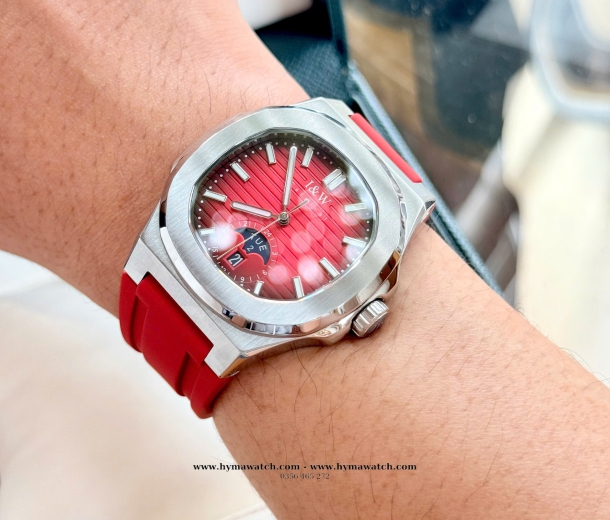 Carnival I&W 735G - Nam - Dây cao su-Màu Đỏ-Máy Cơ (Automatic) 
