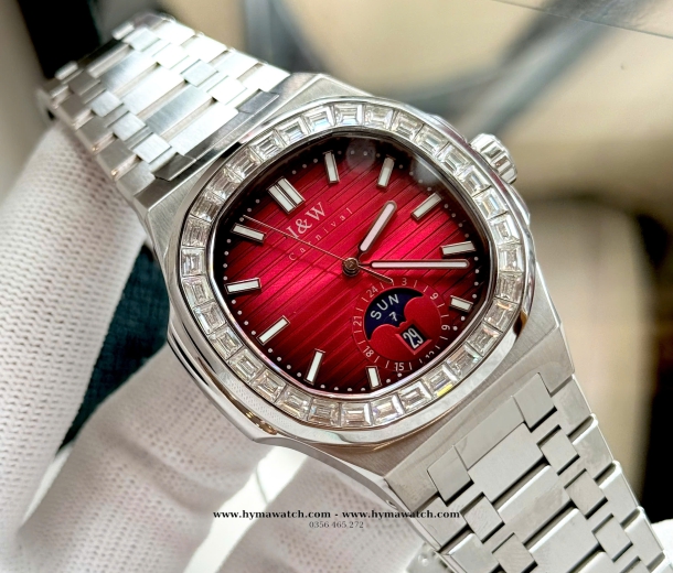 Carnival I&W 735G - Nam - Thép bạc-Màu Đỏ-Máy Cơ (Automatic) 