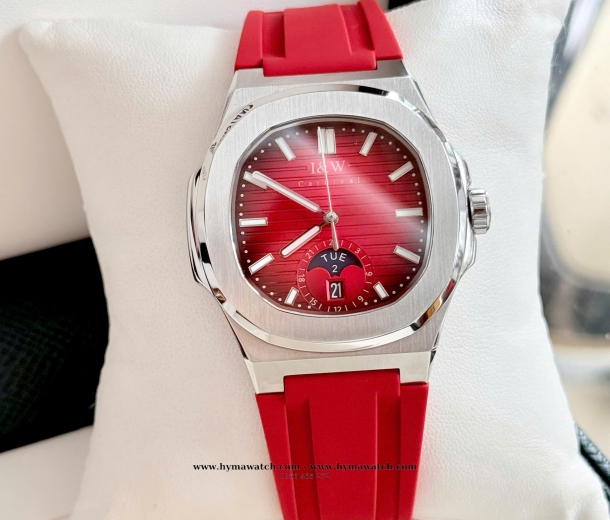 Carnival I&W 735G - Nam - Dây cao su-Màu Đỏ-Máy Cơ (Automatic) 