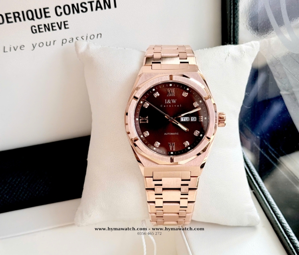 Carnival I&W 751G - Nam -Thép vàng hồng- Màu nâu- Máy cơ (Automatic) 