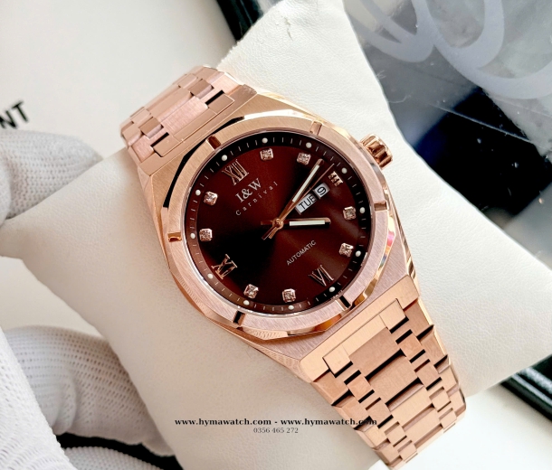 Carnival I&W 751G - Nam -Thép vàng hồng- Màu nâu- Máy cơ (Automatic) 