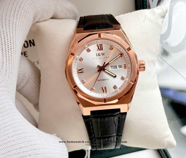 Carnival I&W 751G - Nam - Dây da-Màu Trắng- Máy cơ (Automatic) 