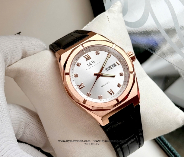 Carnival I&W 751G - Nam - Dây da-Màu Trắng- Máy cơ (Automatic) 