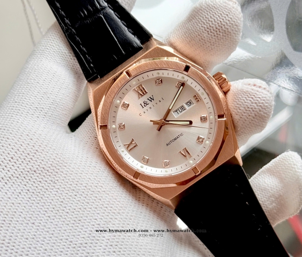 Carnival I&W 751G - Nam - Dây da-Màu Trắng- Máy cơ (Automatic) 