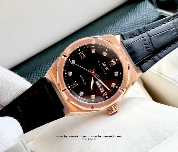 Carnival I&W 751G - Nam - Dây da-Màu đen - Máy cơ (Automatic)  