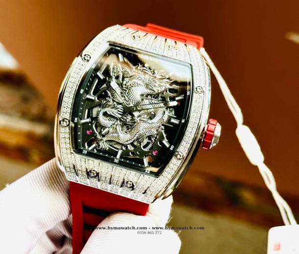 Carnival I&W 787G - Nam -Vàng Hồng-Đính đá- Màu đỏ-Máy Cơ (Automatic)  