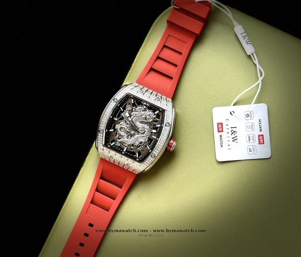 Carnival I&W 787G - Nam -Vàng Hồng-Đính đá- Màu đỏ-Máy Cơ (Automatic)  