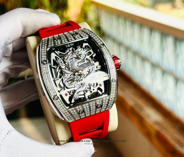 Carnival I&W 787G - Nam -Vàng Hồng-Đính đá- Màu đỏ-Máy Cơ (Automatic)  