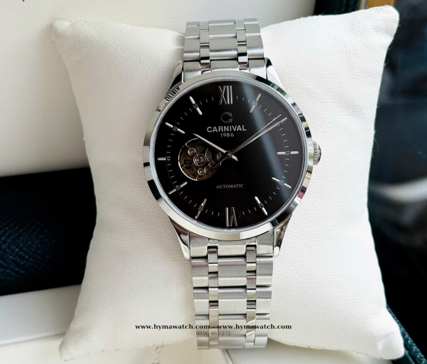 Carnival 8093G-Nam-Thép Bạc-Màu Đen-Máy Automatic  