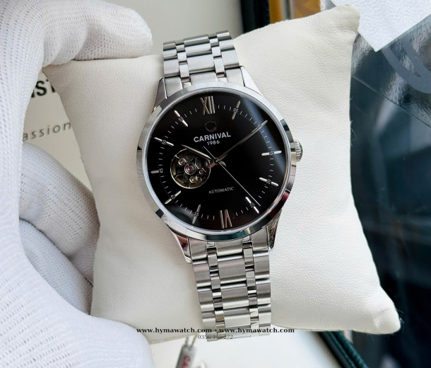 Carnival 8093G-Nam-Thép Bạc-Màu Đen-Máy Automatic  