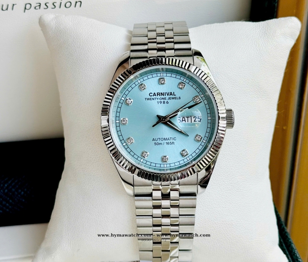 Đồng Hồ Nam Carnival 8131G - Bạc - Tiffany - Máy Automatic